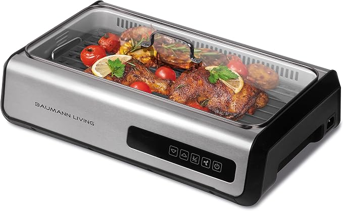 Indoor Smokeless Grill 1500W by BaumannLiving