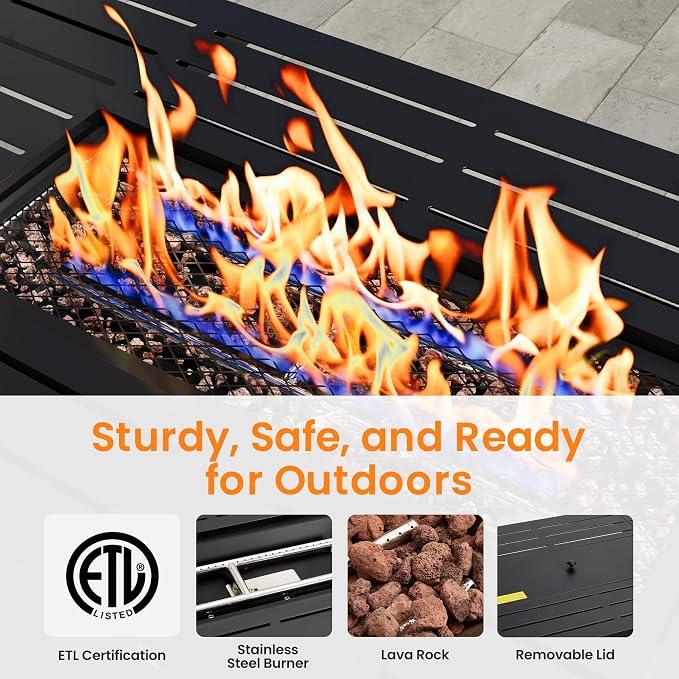 Royalcraft 43” Outdoor Propane Fire Table Set - Image 5