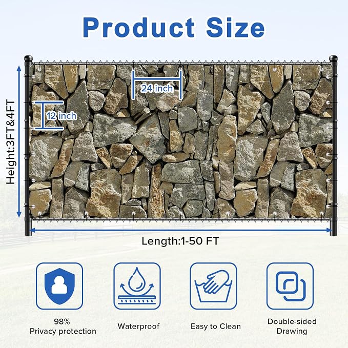 UPGRADE 4'x33'Customized PVC Privacy Fence Screen - Image 3