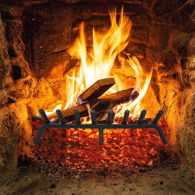 Fire Pit Grate - Fireplace Grate 20 Inch Heavy Duty Firewood Stove Log Holder - Image 3