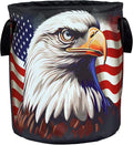 American Flag Eagle Laundry Basket Foldable Oxford Cloth Funny Tote Bag Laundry by NUTAINLA