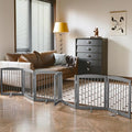 Freestanding Pet Gates with Walk Through Door, Dog Indoor Fence, Dog Gate by PUPETPO
