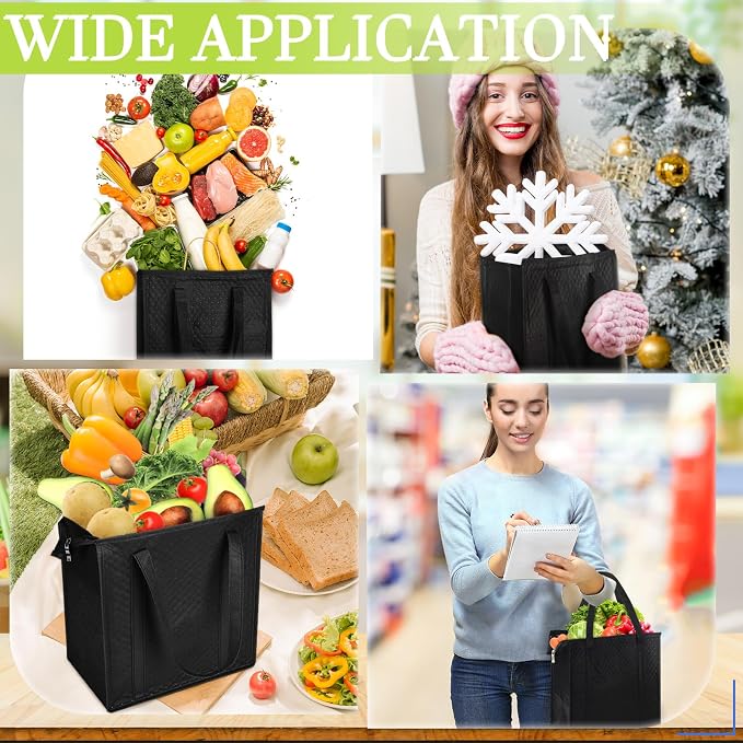 10 Pack Large Insulated Grocery Bags Reusable Shopping Bags - Image 6