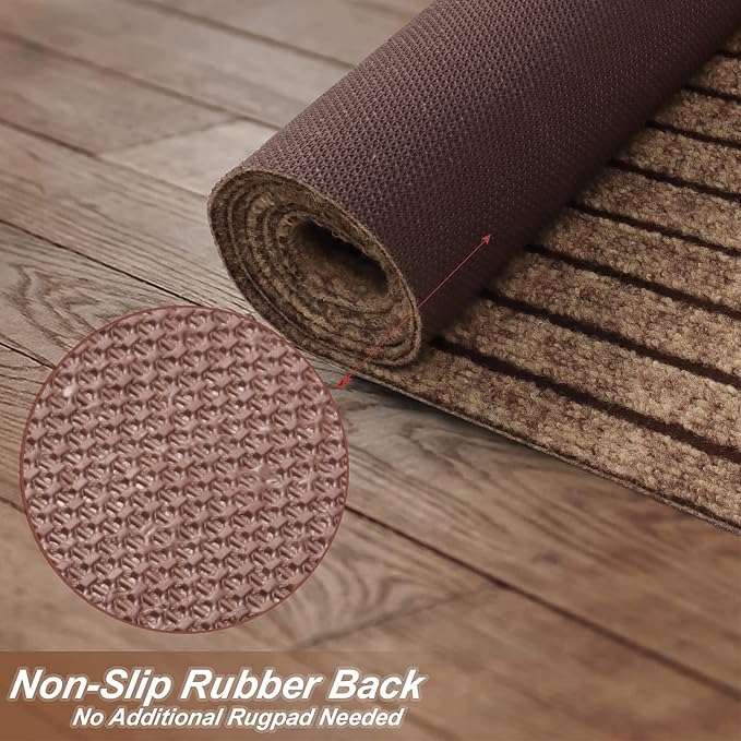 3' x 63' Runner Rugs with Rubber Backing, Indoor Outdoor Utility Carpet Runner - Image 3