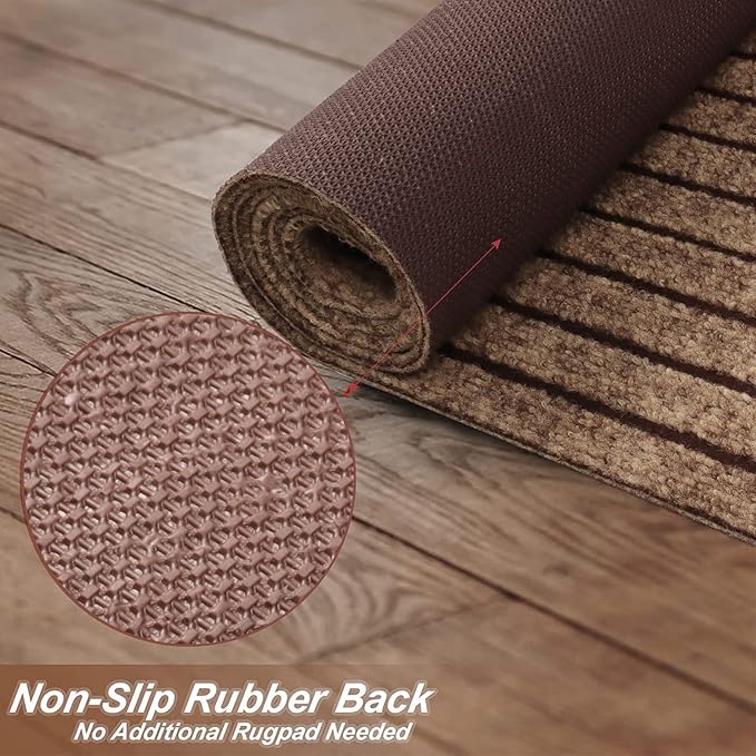 4' x 77' Runner Rugs with Rubber Backing, Indoor Outdoor Utility Carpet Runner - Image 3