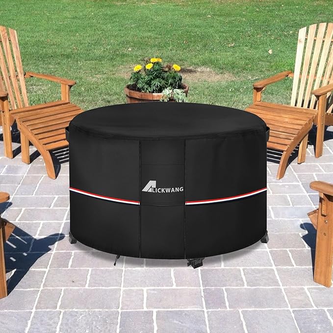 Fire Pit Cover Round 42 Inch Waterproof, Outdoor Heavy Duty Durable 600D - Image 9