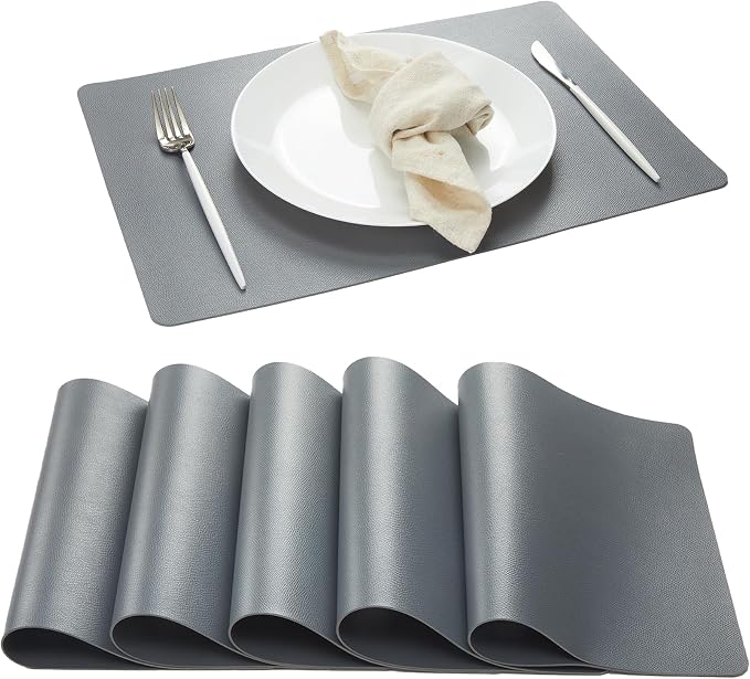 DOLOPL Placemats Set of 6, Wipeable Faux Leather Heat Resistant Table Mats by DOLOPLOfficial