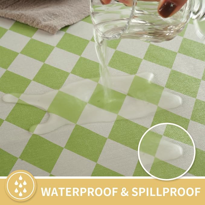 Rectangle Table Cloth, 100% Waterproof Tablecloth Oil Proof Spill Proof Vinyl - Image 2