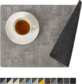 Romanstile Reversible Vinyl Placemats Set of 4, Faux Leather 100% Waterproof by Romanstile