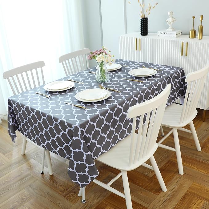 Romanstile Rectangle Plastic Tablecloth, 100% Waterproof Oil-Proof Checkered - Image 2