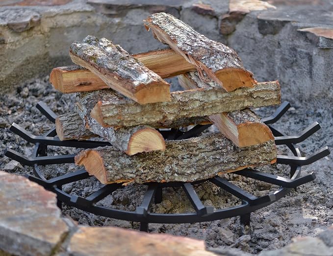 SteelFreak Super Heavy Duty Wagon Wheel Firewood Grate - Image 2