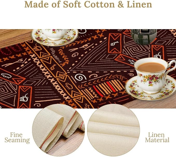 African Table Runner, African Aboriginal Ethnic Tribal Table Runner - Image 4