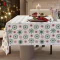 Christmas Tablecloth with Snowflake, Spillproof Waterproof Fabric Table Cloth by ZIWUROAD