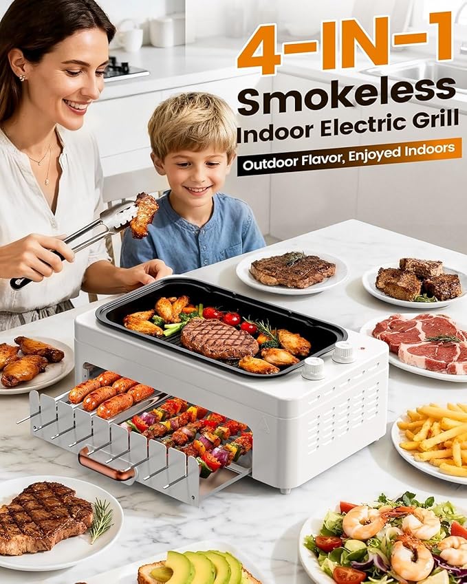 4-in-1 Electric Indoor Grill Smokeless - Image 2