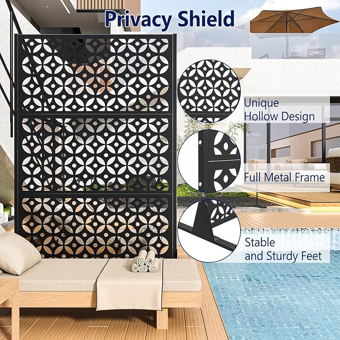 Metal Privacy Screen Outdoor, Decorative Privacy Panels Shield - Image 5
