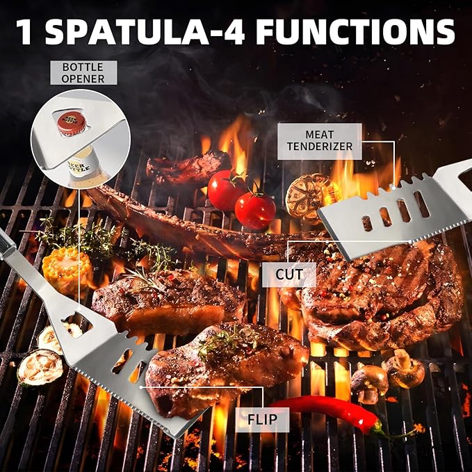 11Pcs Stainless Steel BBQ Grilling Accessories Set, Dad Gifts - Image 2