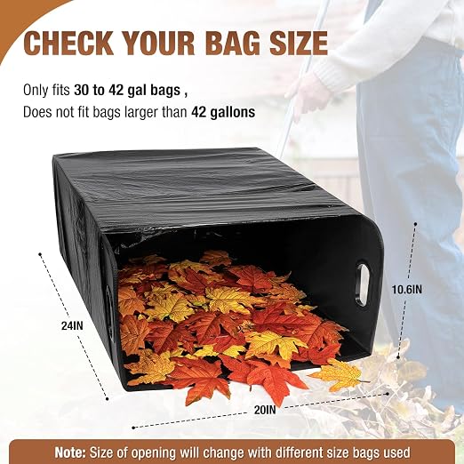Lawn and Leaf Trash Bag Holder No Assembly Required Holds 30-42 Gallon Bags - Image 2
