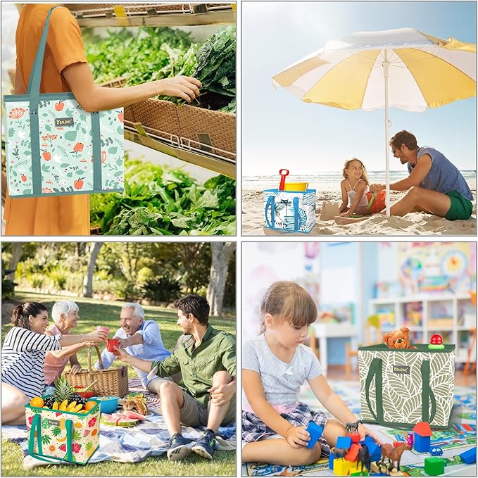 BALEINE 3Pk Reusable Grocery Bags, Foldable Shopping Bags - Image 5