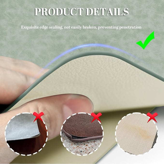BLESWIN Faux Leather Placemats, 12×17 Inch -Double Side Texture Color Table Mats - Image 4
