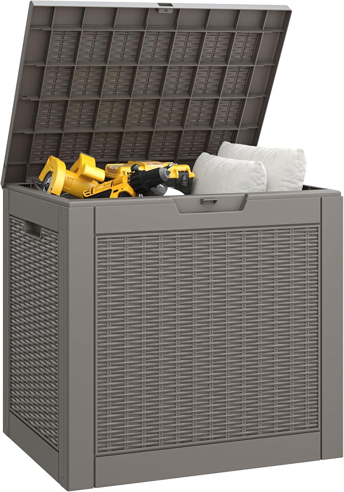 NUNU LAB 35 Gallon Outdoor Storage Box Waterproof, Indoor Outside Deck Boxes by NUNULAB