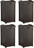 Suncast Trash Hideaway Outdoor Patio 33 Gal Garbage Waste Trash Can Bin by Suncast