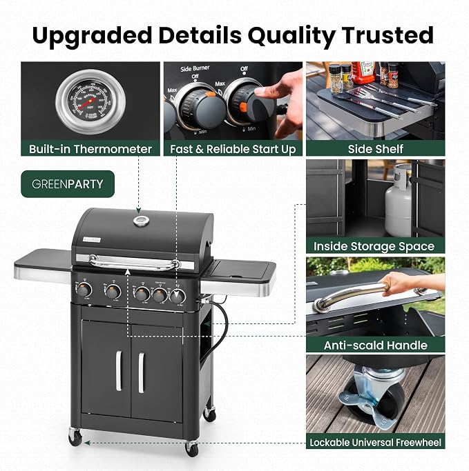 2 in 1 Propane Gas BBQ Grill - Image 9