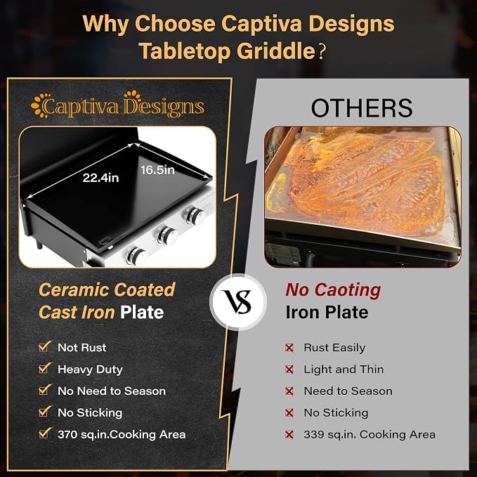 Captiva Designs 22 in Flat Top Grill - Image 3