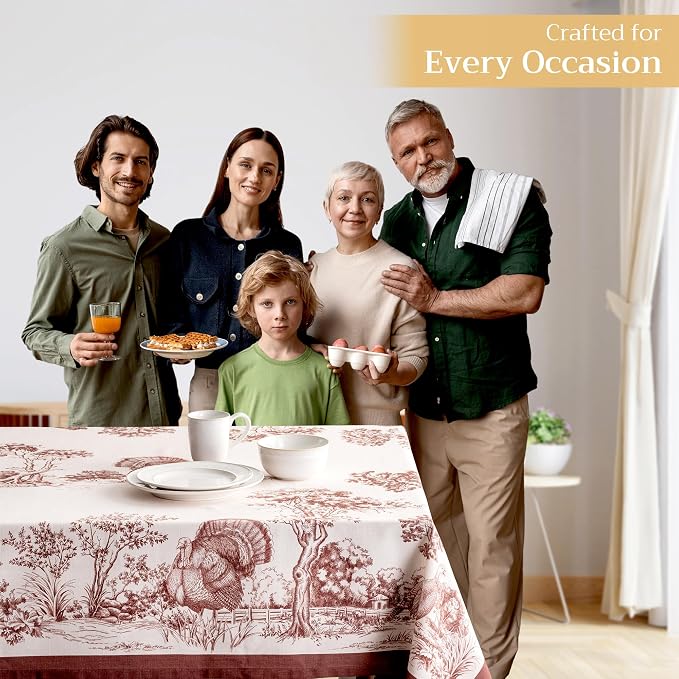 Maison d' Hermine Table Cloth Square Table 100% Cotton 60 x 60 Inches Fall - Image 5