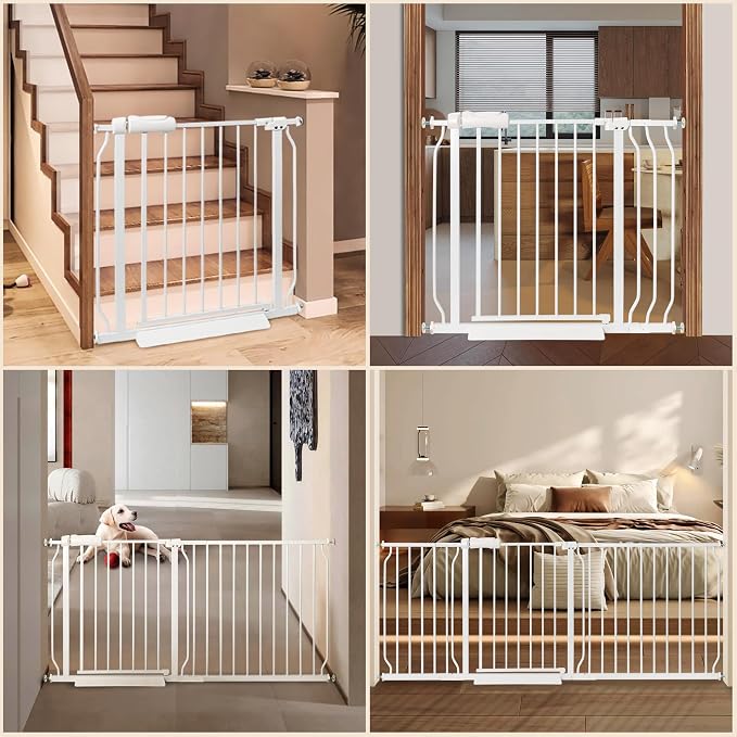 Extra Wide Baby Gate with Door Pressure Mounted 66.92-71.65 Inch, Child Baby - Image 6