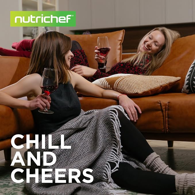 Nutrichef 18 Bottle Wine Fridge | Dual Zone Wine Chiller | Adjustable - Image 8