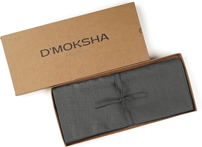 D'Moksha Homes Linen Charcoal Grey Table Runner 72 Inches Long - Image 5