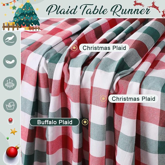 Christmas Checkered Table Runner - Image 4