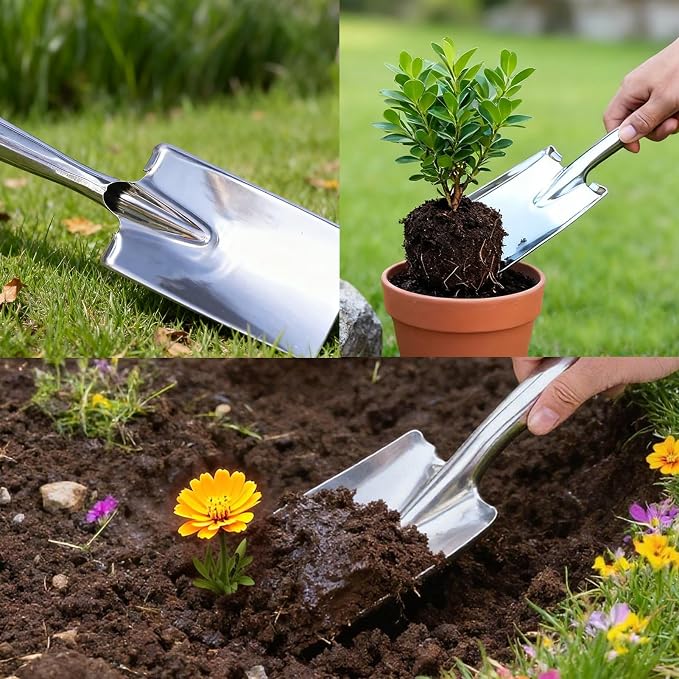 Metal Garden Ash Shovel, Stainless Steel, Compact Size, - Image 7