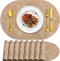ADRIMER Placemats, Heat Resistant Oval Placemats Set of 8 Washable 12 x 17 Inch by Adrimersdreamistobeanindispensablecompanioninyourlife