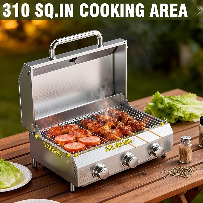 Bestfire 3-Burner Tabletop Gas Grill - Image 7