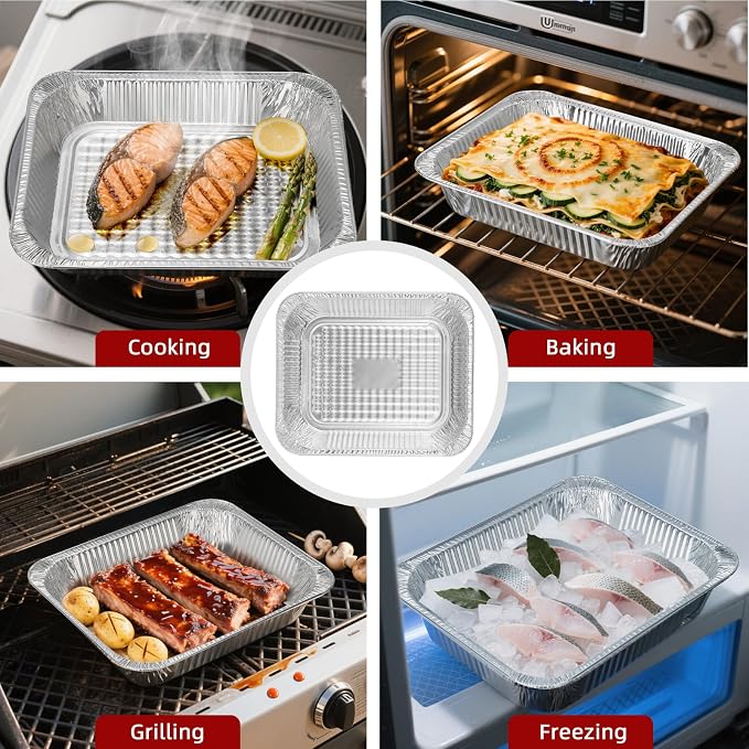 Aluminum Pans Half Size, Heavy Duty Disposable Foil Pans - Image 7