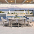PURPLE LEAF 7 Pieces Patio Dining Set Aluminum Modern Rectangular Table and by PURPLELEAF