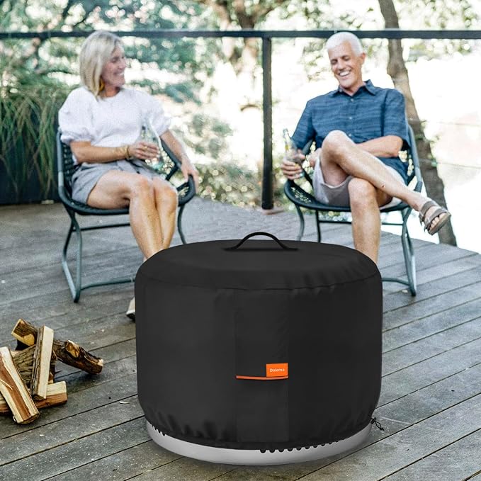 Round Fire Pit Cover, Outdoor 600D Heavy Duty 100% Waterproof Tear-Resistant - Image 8