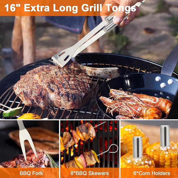Anpro 21 PCS Grilling Accessories Grill Kit- Grill Set, Grilling Utensil Set - Image 2