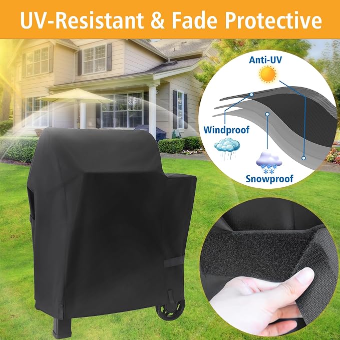 Grill Cover for Weber Searwood 600 Pellet Grill, 600D Waterproof 3400145 Weber - Image 4