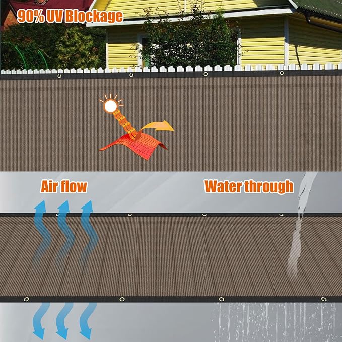 AYOHA 4' x 169' Privacy Fence Screen Fabric Mesh Shade Net Cover, Heavy Duty - Image 3