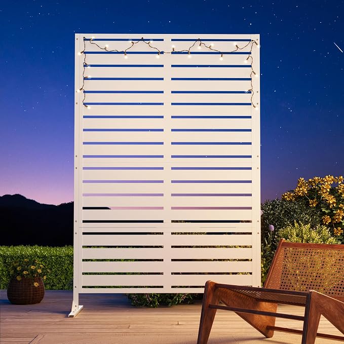 Modern Shade Metal Privacy Screen Outdoor 72" H x 48" W, Stable & Durable - Image 2