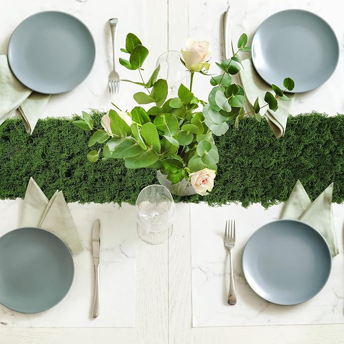 Zeyune 4 Pcs Fake Moss Table Runner - Image 5