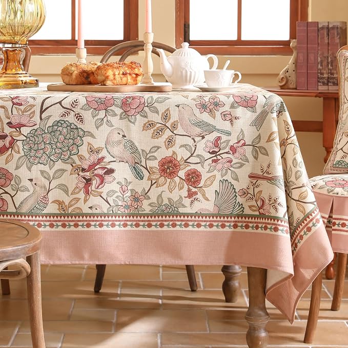 patdrea Designer Pink Linen Table Cloth - Image 3