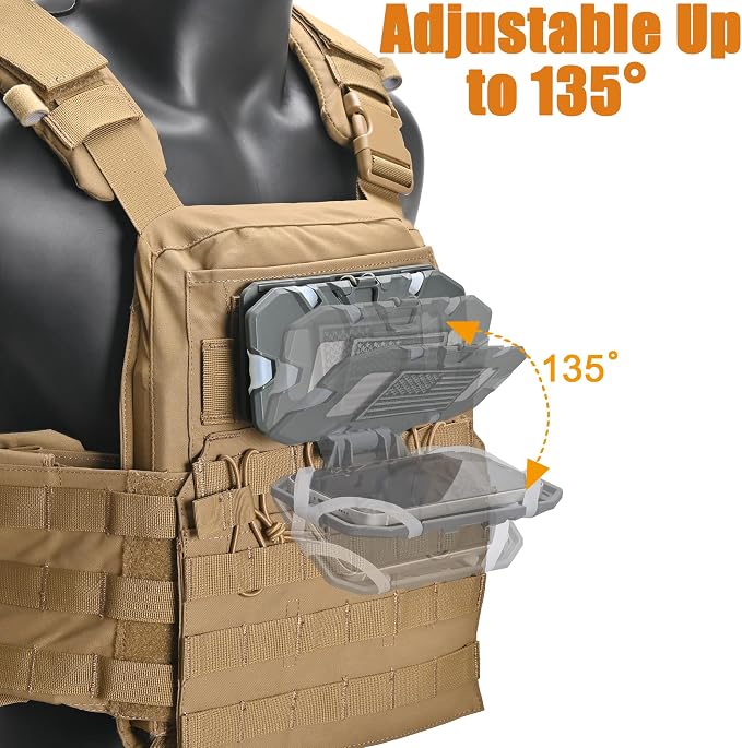 Tactical Plate Carrier Phone Mount, Universal Molle Phone Holder, Tactical - Image 6