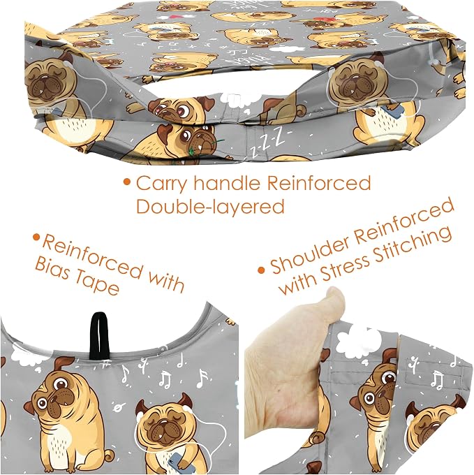 BeeGreen Dog Lover Gifts for Women Animals Reusable Grocery Bags Shopping Bags - Image 4