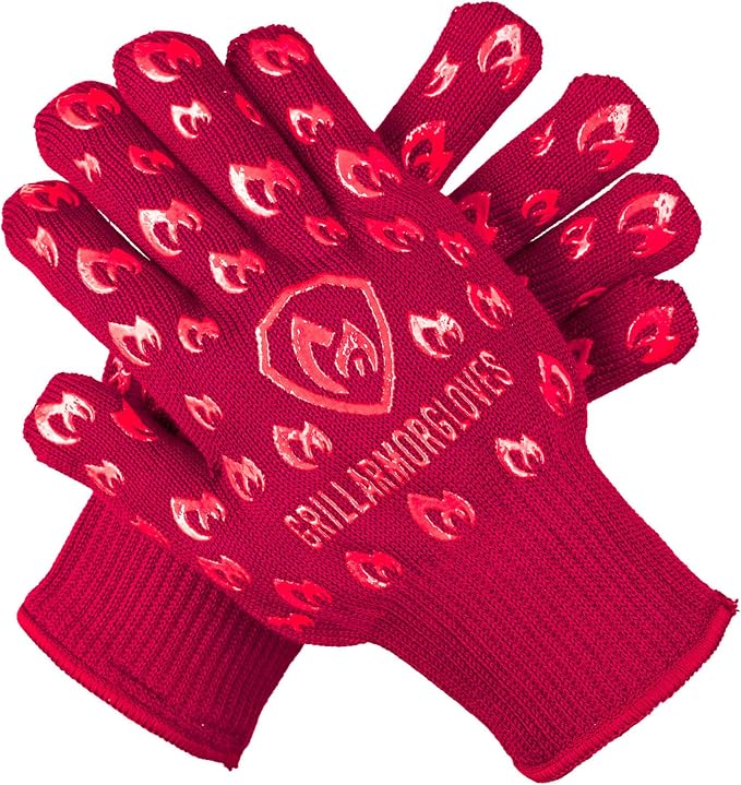 Grill Armor Oven Gloves – 932°F Heat, Fire & Cut Resistant Mitts by GrillArmorGloves