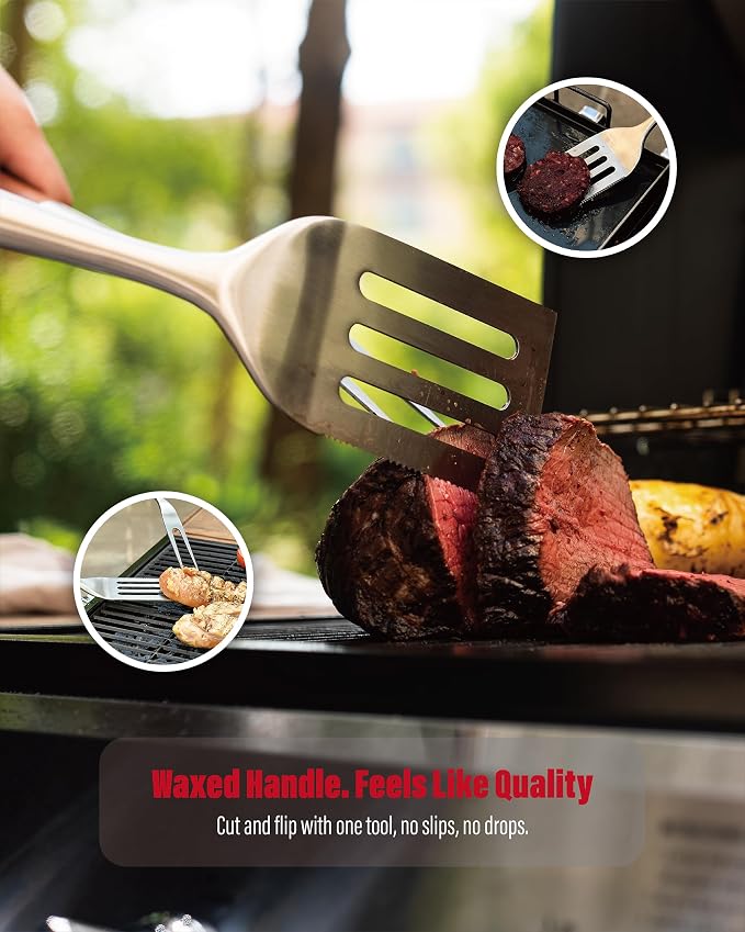 Heavy-Duty ​Panga-Panga​ BBQ Grilling Tools Set. Extra Thick Stainless Steel - Image 5