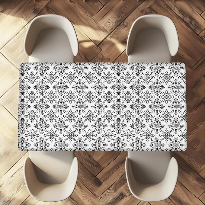 Rectangle Table Cloth Cover Waterproof Elastic Fitted Polyester Fitted - Image 5