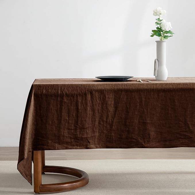 EVERLY 100% Pure Linen Rectangle Tablecloths 60x120Inches by EVERLY
